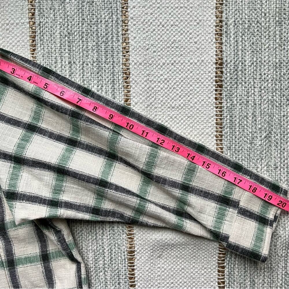 ZARA Green Cream Plaid Oversized Button Down Overshirt Shacket Womens Size Large - Picture 5 of 10